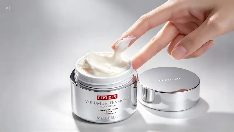 Textura cremei MEDIPEEL Peptide 9 Volume and Tension Tox Cream Pro